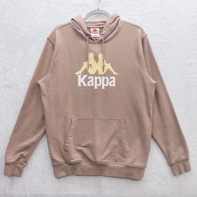 Kappa Hoodie Sweatshirt Light Brown Logo Pullover Men s Size Large