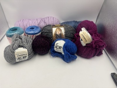 Lot of 10 Mixed Cotton Yarns of various colors and brands.