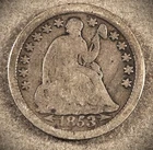1853-O WITH ARROWS LIBERTY SEATED HALF DIME ** A GOOD COIN **   (7627)