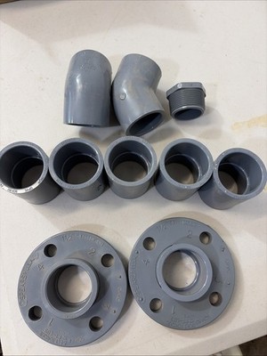 Spears 1-1/2'' CPVC Sch 80 Lot of 10 Flange Coupling 45 Plug New Schedule