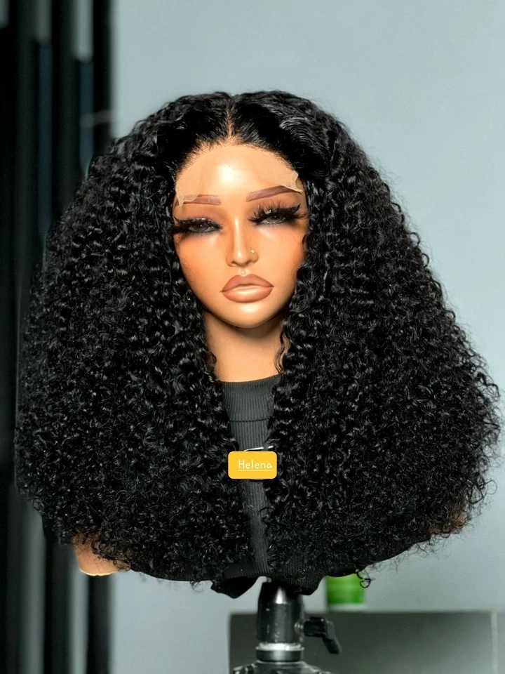  Peluca de encaje transparente 100 % cabello humano, rizos euroasiáticos, 5x5, SDD, 250 % densidad. Foto 2 de 4