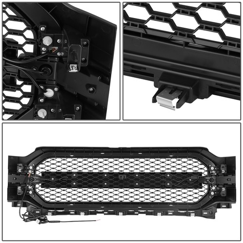 Black RGB LED DRL Heavy Duty Honeycomb Front Bumper Grille for 21-23 Ford F-150 - Picture 5 of 8