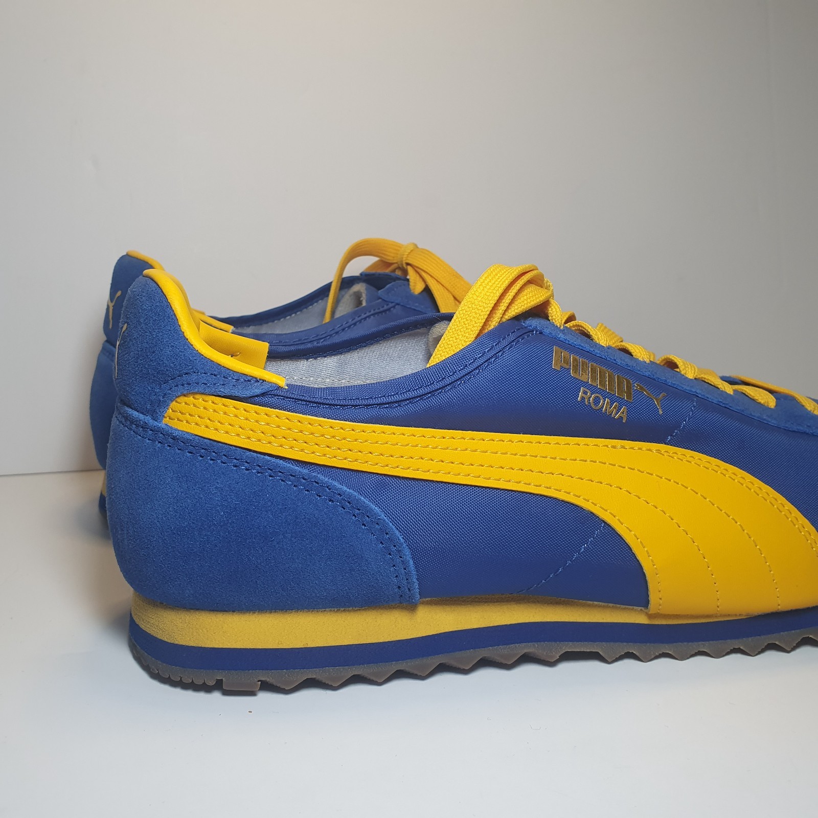 Puma Roma OG Nylon Trainers Royal Blue/Yellow - Size 9 UK image 4