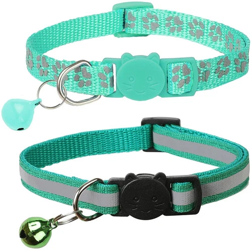 2 Pack Reflective Cat Collar Breakaway with Bell,Personalized Kitten Collars,... - Picture 1 of 6