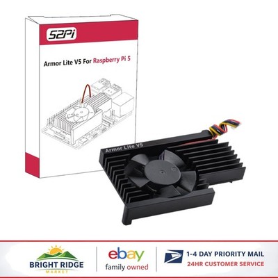 Aluminum Heatsink and Cooling Fan for Raspberry Pi 5 with Easy Installation