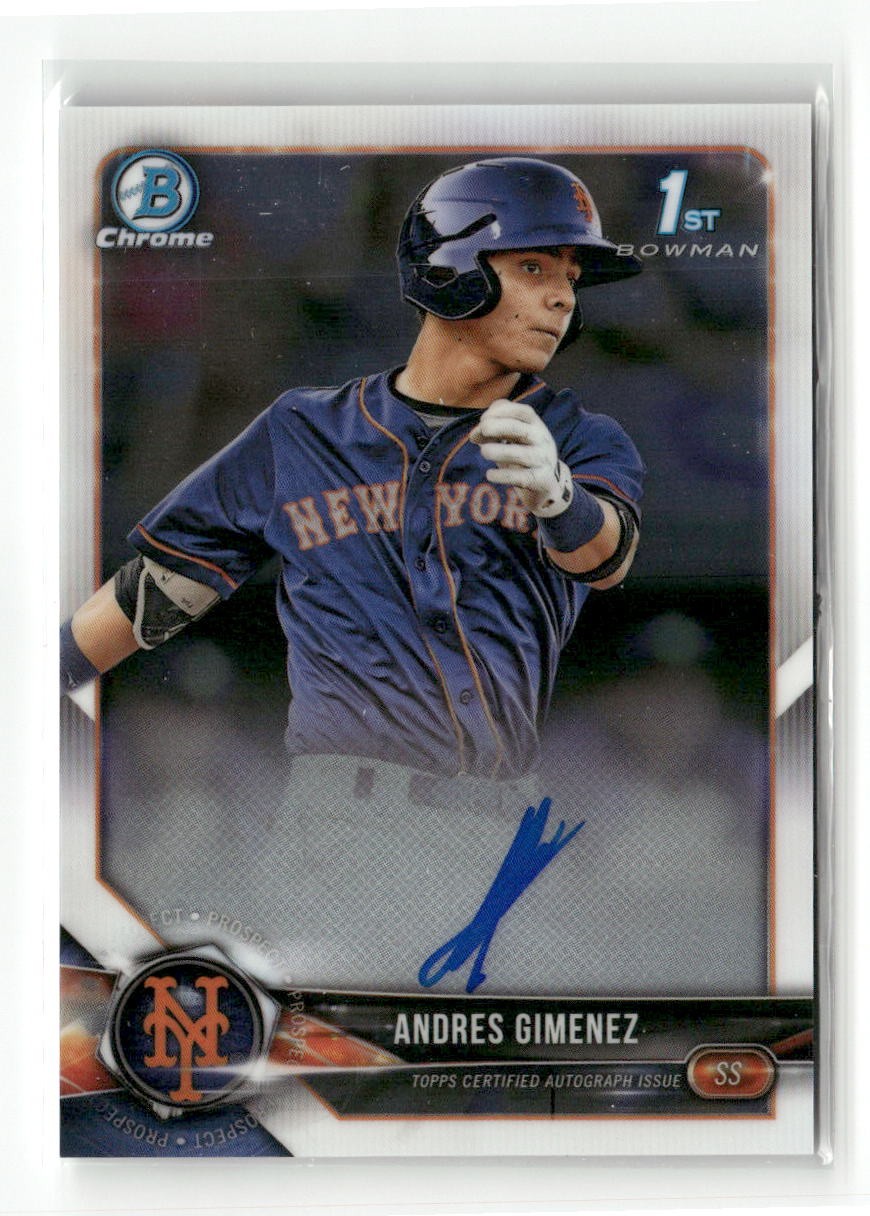 2018 Bowman #CPA-AG Andres Gimenez Chrome Prospect Autographs