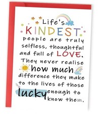 Cute Appreciation Card for Kindest Person, Great Thank You Card with white