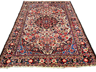 Alfombra oriental anudada a mano Hamadan 210x145 cm salón carpet rug