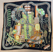 HERMES Carre 90 Le Laboratoire du Temps Silk Scarf Time Laboratory France