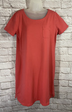 T by Talbots Size X Coral Pink Soft Cotton Blend Stretch Casual Shift Dress