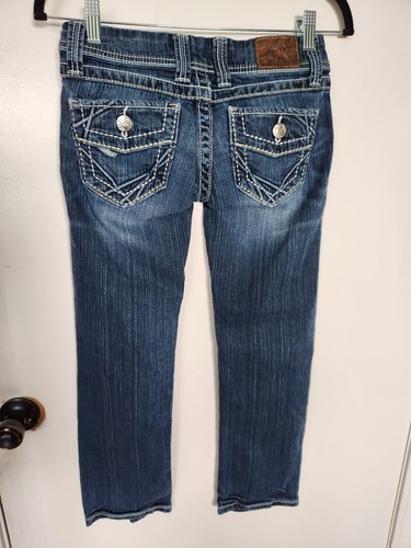 BKE Buckle Stella Straight Jeans Women's 25 Dark Denim Stretch Low Rise - Picture 2 of 6
