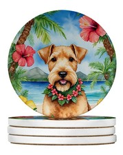 Lakeland Terrier Luau Large Sandstone Coasters Pack of 4 DAC6467RCS4