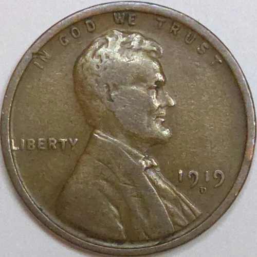 1919-D Lincoln Wheat Cent - VF (Lot#1)