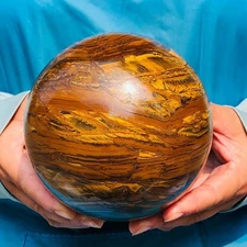 6.53LB Natural Tiger's Eye Ball Quartz Crystal Sphere Gem Mineral Specimen Heals