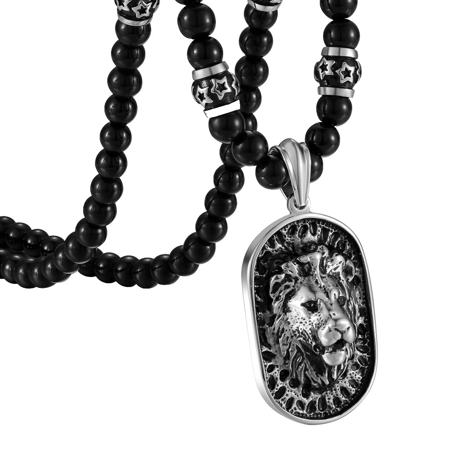 Ônix Preto Colares e pingentes para Homens