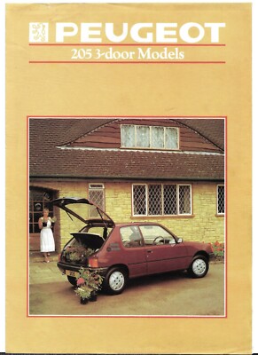 Peugeot 205 3-dr 1984-85 UK Market Launch Foldout Sales Brochure XE XL XLD XR
