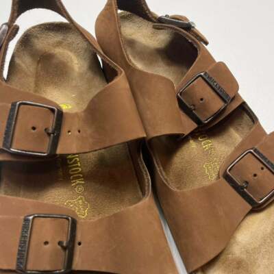 Mens Birkenstock Milano Light Brown Two-strap Sandals Size  display picture 3
