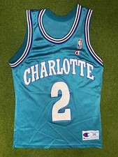 1991-1996 Charlotte Hornets - Larry Johnson 2 - Vintage NBA Jersey 36 