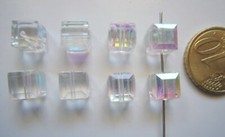 Perlas cubo cristal facetado 7,5 mm X 10 UNIDADES transparente AB abalorios