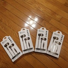 Lot of 4 - 3.5mm Mic Wired Headphones In-ear Stereo Bass Ear Buds SHIPS FREE NEW