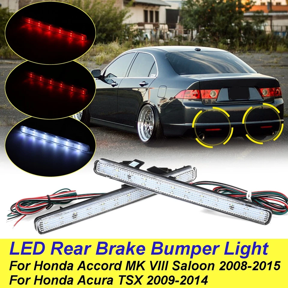 Luces de marcado reflector de parachoques LED de lente transparente para Acura TSX 2009-2014 Foto 2 de 4