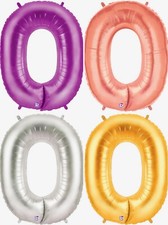 Jumbo 0 Number ZERO Your Choice Foil Mylar Party Event Balloon Decorations