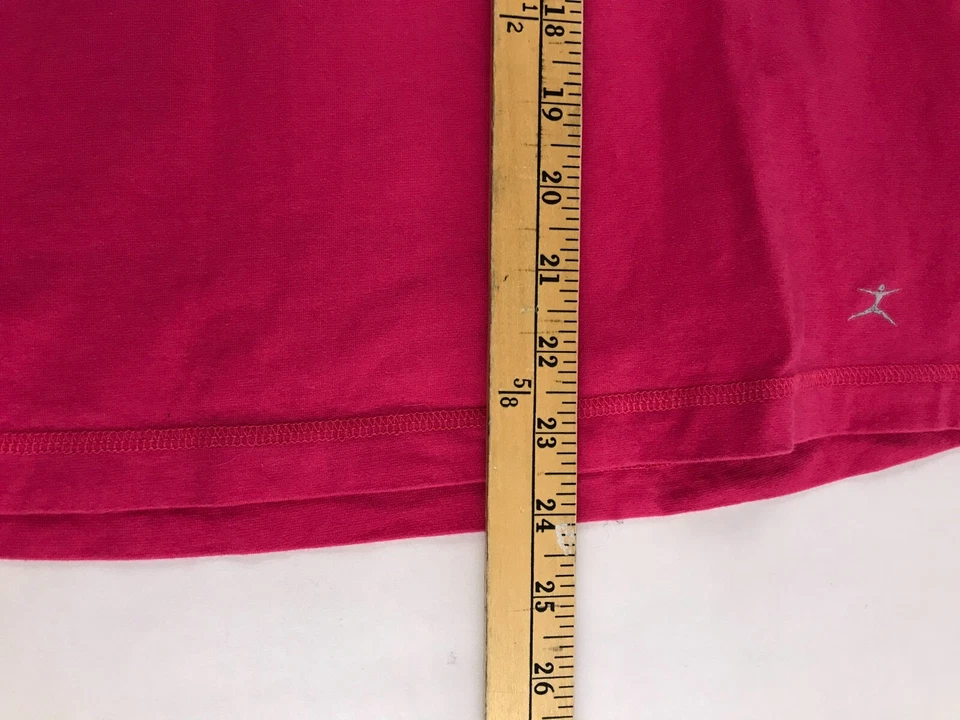 Camiseta Danskin Para Mujer Talla Mediana Rosa Sólido Cuello en V Ropa Activa Manga Corta Foto 4 de 4