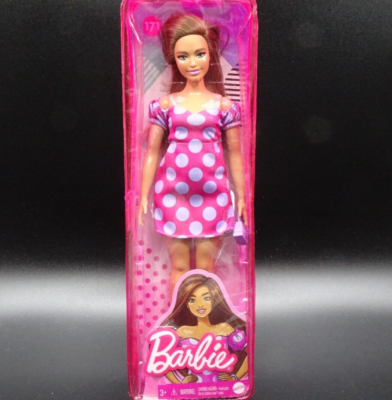Mattel Barbie Fashionista Brown Haired Barbie Vitiligo w/ Polka Dot Dress  #171 | eBay