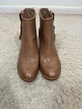 Bottine Femme Jack Rogers En Cuir Marron à Lacets - Taille 10M US - Talon Haut Compensé - Occasion Bon état