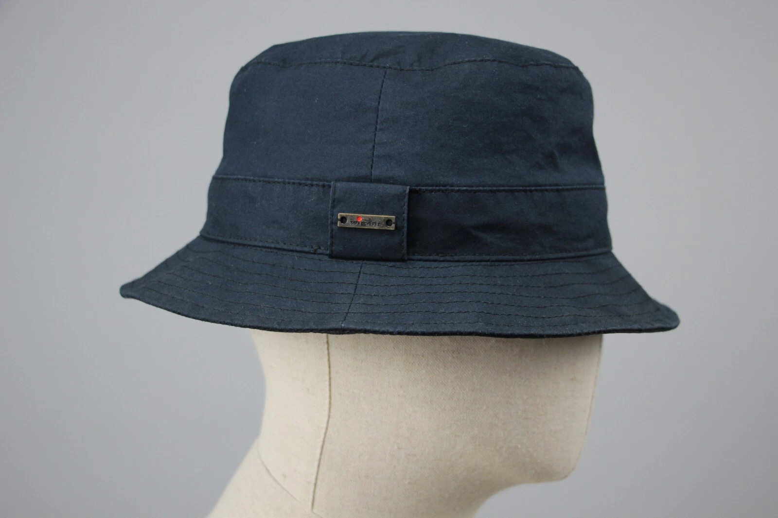WIGENS Vintage Navy blue Gore Tex 100% Cottone Bucket Hat Sz M 56 cm