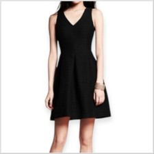 Banana Republic V Neck Fit And Flare Sleeveless Dress,  Black,   Size 2