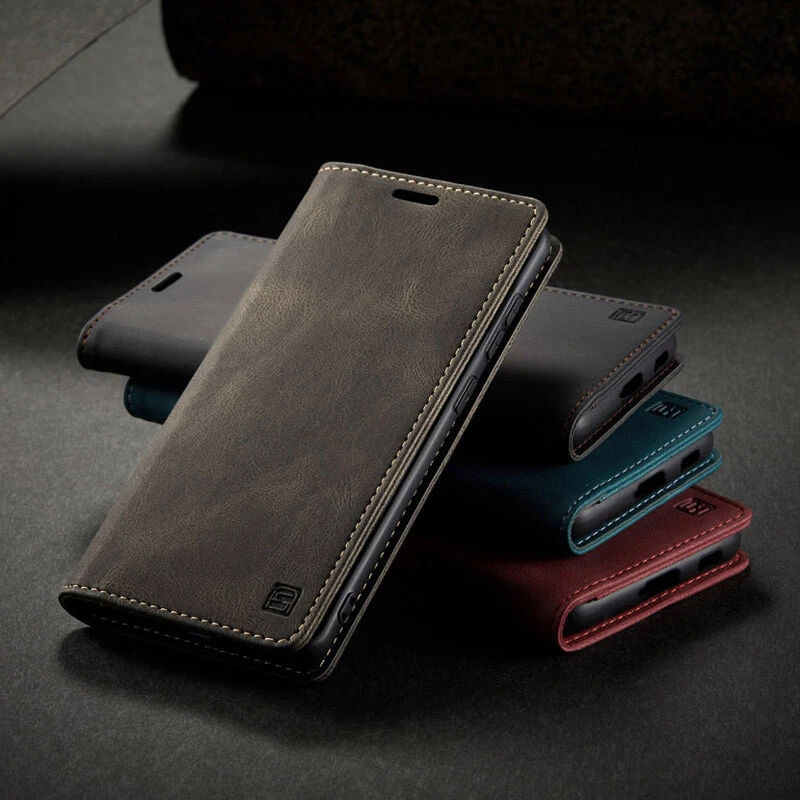 Slim Leather Case for Samsung S22+/S21/S20+ FE Ultra Magnetic Flip Wallet Cover - Image 2 of 4