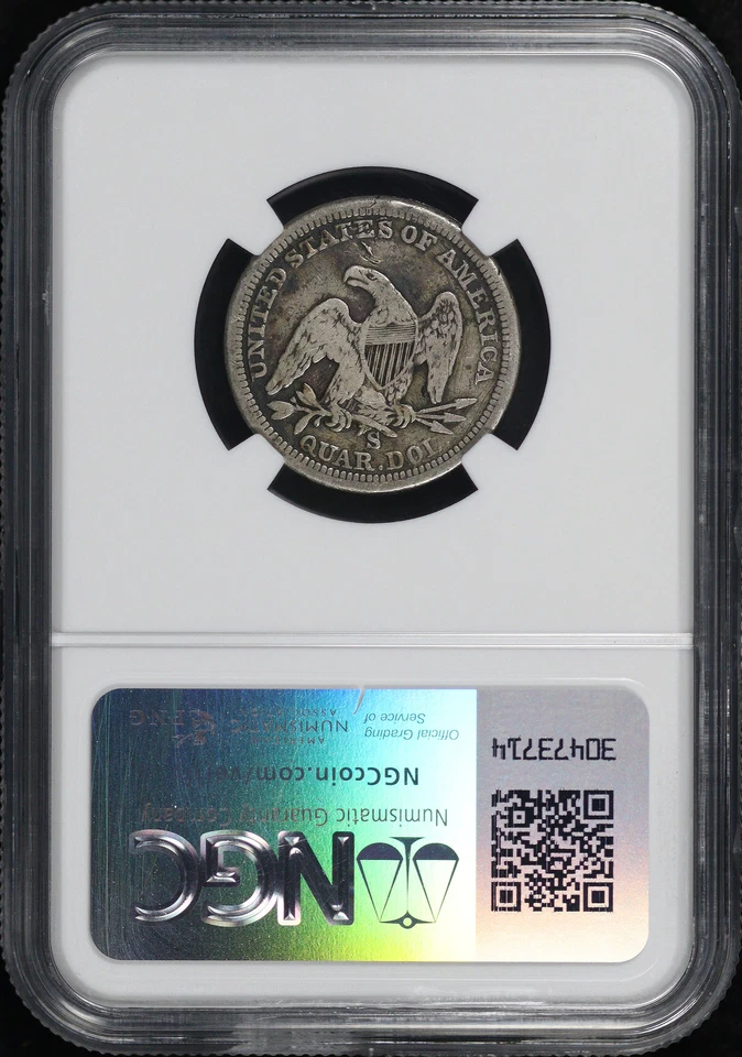 1865-S Seated Liberty Quarter NGC VF Details Damaged (Bent/Gouged) - Image 2 of 2