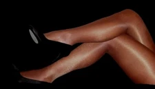 B Peavey Coffee Gloss Tights Shiny Shimmer Hooters Uniform  