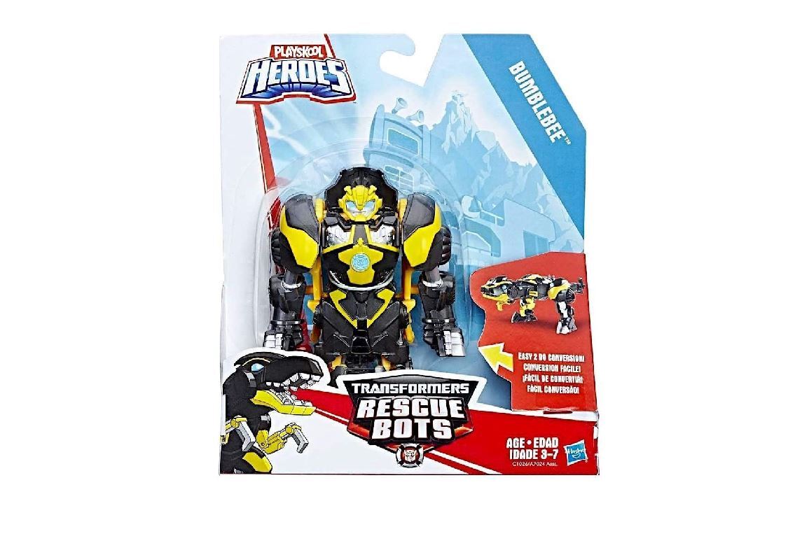 Playskool Hero Transformer Rescue Bot Bumblebee-Robot to Raptor-Chomping  Action