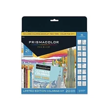PRISMACOLOR PREMIER COLOR PENCIL AND COLORING BOOK KIT, NEW YORK CITY 21 PCS