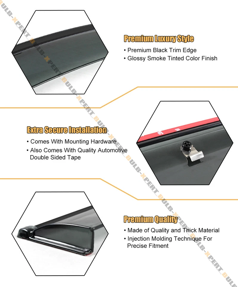 PARA TOYOTA FJ CRUISER 2007-14 PREMIUM CLIP-ON OFFROAD VENTANA TINTADA HUMO VISERA Foto 4 de 4