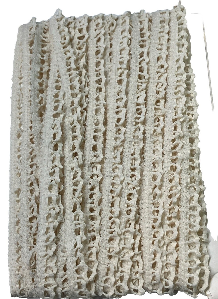 白嶺渡り Vintage Off White Cotton Ruffle Lace Edge Trim 5/8” X 17 Yd Fabric