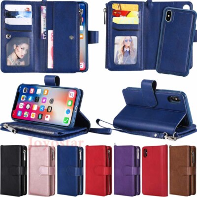 IPhone 8 Plus / 7 Plus Case - Detachable Folio Flip Wallet Phone Case - Custodia Classica Rimovibile Per Telefono A Portafoglio, 7 Scomparti Per Carte, 2 Tasche Per Denaro, Chiusura - Foto 10