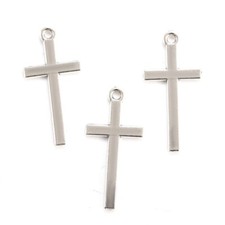 BLUK 200Pcs Cross Charms DIY Jewelry Making Pendants Antique Silver