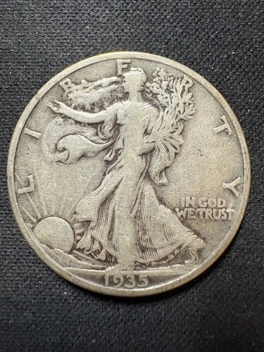 1935-S Walking Liberty Half Dollar - 90% Silver 50C - VG Very Good Condition