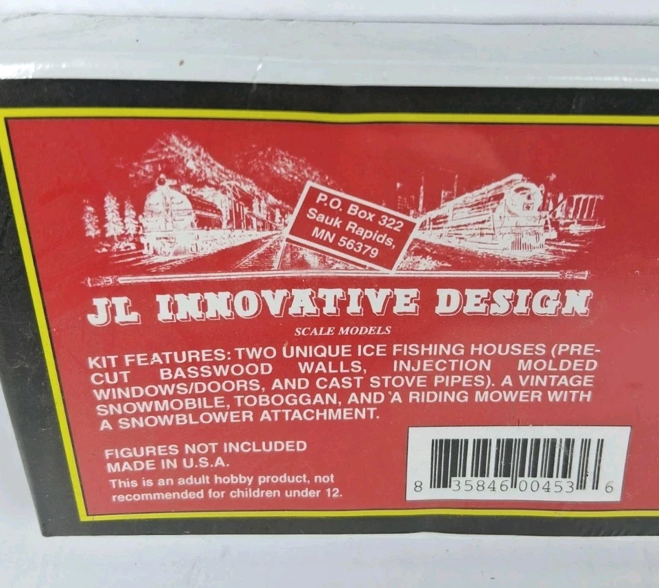 JL Innovative Design  #453 HO Laser Cut Ice Fishing Snowmobile Camp Winter Set - Image 3 of 4