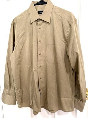 Sarar Getzner Men's Shirt Long Sleeve Beige Size 16 1/2 32 33 Cotton