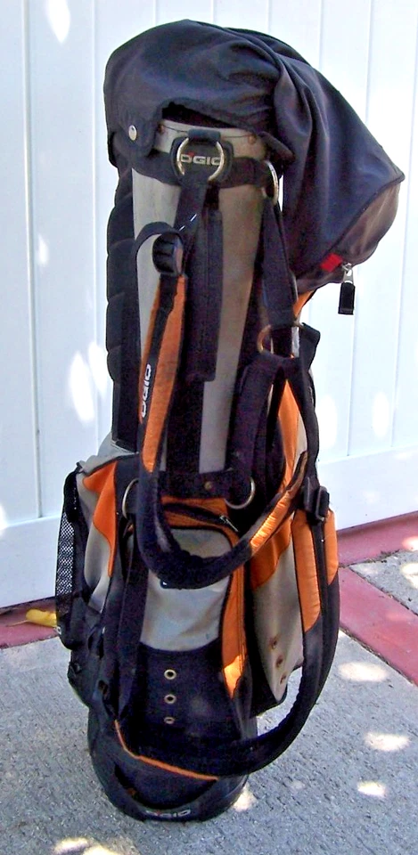 Ogio Stand Golf Bag Carry 8 Way Divider Black/Gray/Orang Woode System Rain Cover - Image 3 of 4