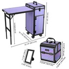 Byootique Portable Rolling Nail Table Kit with Makeup Train Case Aluminum Purple — photo 6