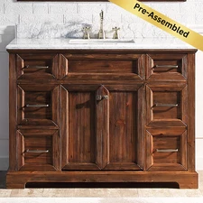 36"-48"-60" Fully-Assembled Bathroom Vanity Set with Marble top&Sink