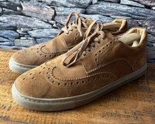 Charles Tyrwhitt Tobacco Brown Suede Lace Up Brogue Style Trainers UK 10