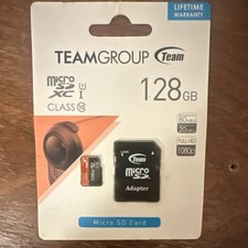 Team Group 128GB microSDXC UHS-I Class 10 High Speed Memory Card with Adapter