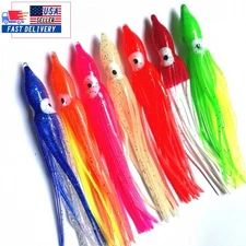 2.36"-4.75" Octopus Squid Skirt Lures Bait Hoochies Saltwater Soft Fishing Lures