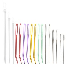 17pcs Large Eye Bent Tip Knitting Needles Tapestry Darning DIY Handmade Craft